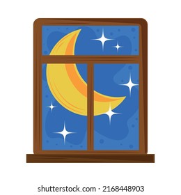luna nocturna de sueños dulces en la ventana
