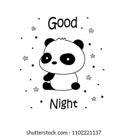 sweet dreams panda vector illustration kid's or baby's shirt..T-shirt graphics for kids vector illustration