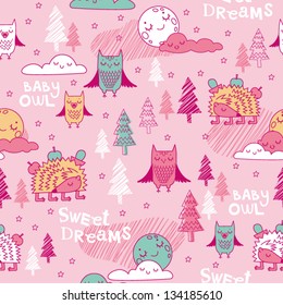 Sweet dreams seamless pattern (editable)