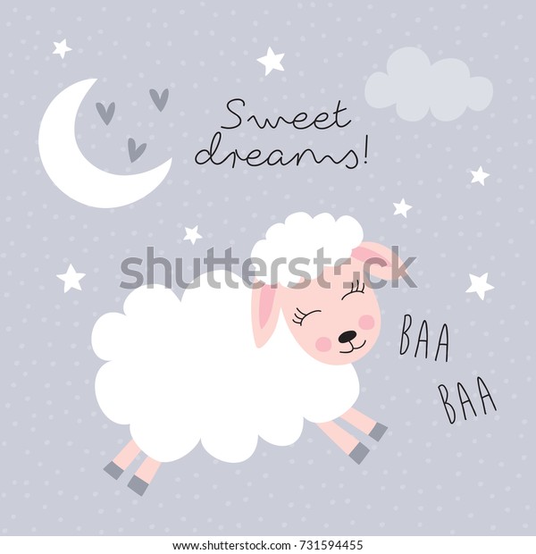 甘い夢の羊のベクター画像イラスト のベクター画像素材 ロイヤリティフリー