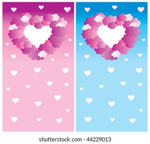 Sweet dreams in the sky, clouds and hearts.