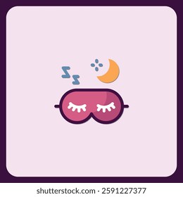 Sweet Dreams Sleeping Mask Icon Illustration