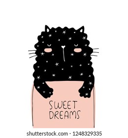 Sweet dreams vector illustration card