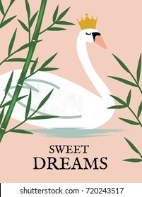 Sweet Dreams Wall Art with Swan