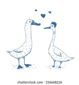 Sweet Ducks Couple Vector Graphic Illustration Stock Vector (Royalty ...