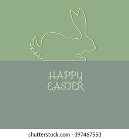 Sweet Easter Bunny Outline and Text, Vector Design