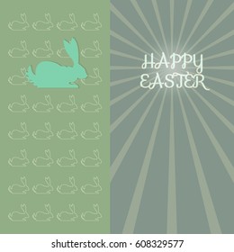 Sweet Easter Bunny Outline and Text, Vector Design
