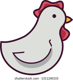 Sweet easter chicken illlustartion vector icon