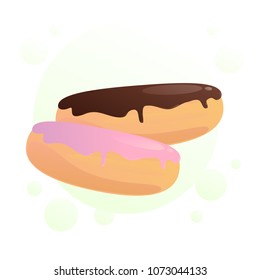Sweet eclairs vector illustration