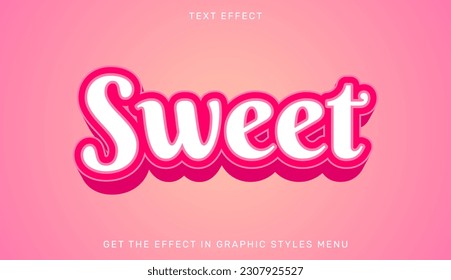 Sweet editable text effect in 3d style. Suitable for brand or business logo