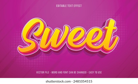 Sweet editable text effect, editable text 3d style