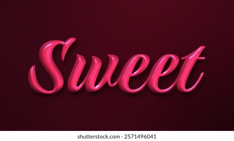 Sweet editable text effect. Sweet 3D editable text effect template. 