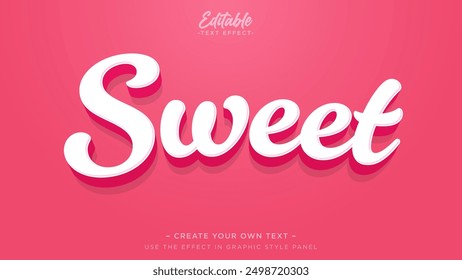 Sweet editable text effect, Pink text effect