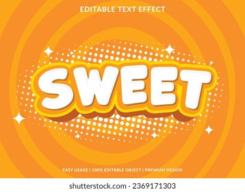 plantilla de efecto de texto modificable dulce para uso del logotipo comercial y la marca