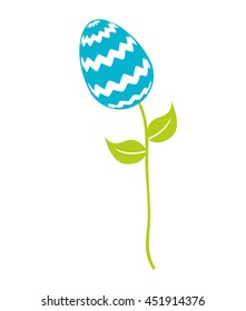 sweet egg paint colorfull over stem  isolated icon design, vector illustration  graphic 