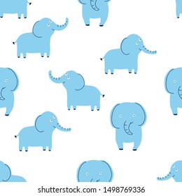 Sweet elephant seamless illustration vector for print design.
