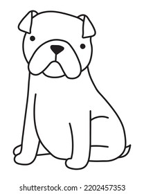 Dibujo vectorial del perro Bulldog inglés dulce