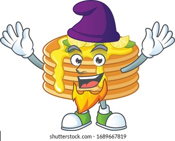 Sweet fairytale of lemon cream pancake Elf cartoon character