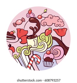 Sweet fantasy. Vector illustration.
