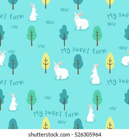 Sweet Farm Seamless Pattern : Vector Illustration