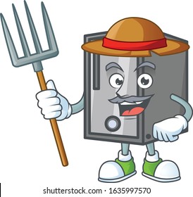 sweet Farmer CPU cartoon mascot with hat and tools