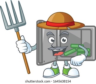 caja de seguridad de Sweet Farmer abierta mascota de caricaturas con sombrero y herramientas