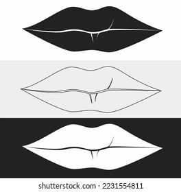 vector de logotipo de labios femeninos dulces