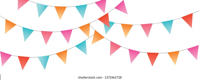 Sweet festive party pennants full vector banner