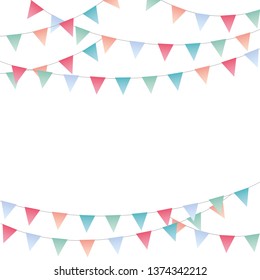 Sweet festive party pennants full vector banner