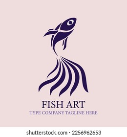 A sweet fish logo design.