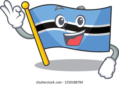 Sweet flag botswana cartoon character making an okay gesture