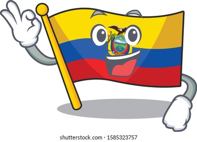 Sweet flag ecuador cartoon character making an Okay gesture