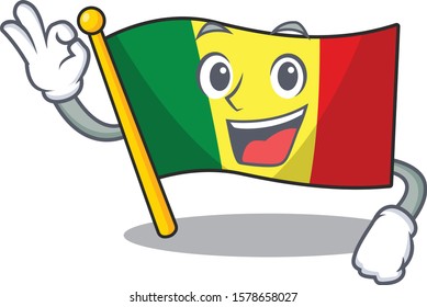 Sweet flag mali cartoon character making an Okay gesture