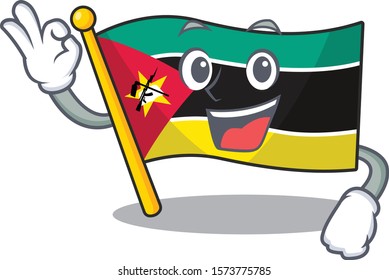 Sweet flag mozambique cartoon character making an Okay gesture