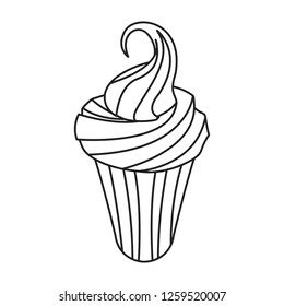 sweet flavors ice cream on white background