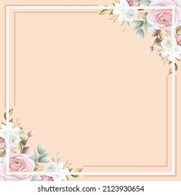 sweet floral scarf pattern in pastel peach color