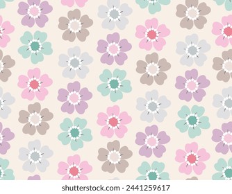 Dulce Floral sin costuras patrón de estilo retro. Ilustración vectorial, Diseño para la moda, tela, textil, papel pintado, envoltura y todos los estampados 