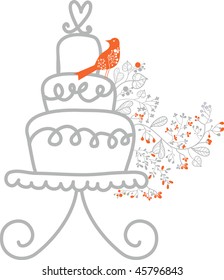 sweet floral wedding cake