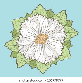 Sweet flower on blue