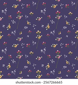 Sweet flower seamless pattern on purple background.soft pastel colors water color seamless pattern for beauty products or other. Design for fabric ,cover.wallpaper,wrapping,clothing,ceramic products.