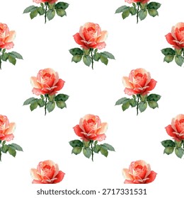 Sweet flower seamless pattern on white background. Seamless pattern for beauty products or other.