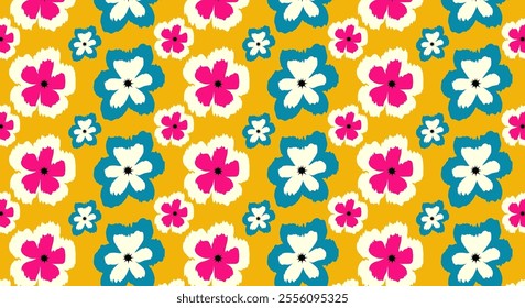 Sweet flower seamless pattern. Organic shapes abstract floral background. Floral textures for backgrounds, wallpapers, textiles and fashion.