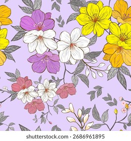 Sweet flower seamless pattern.soft pastel colors water color seamless pattern for beauty products or other. Design for fabric ,cover.wallpaper,wrapping,clothing,ceramic products.