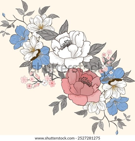 Sweet flower seamless pattern.soft pastel colors water color seamless pattern for beauty products or other. Design for fabric ,cover.wallpaper,wrapping,clothing,ceramic products.