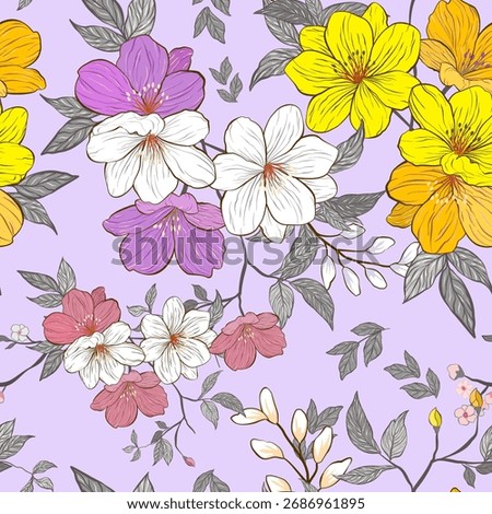 Sweet flower seamless pattern.soft pastel colors water color seamless pattern for beauty products or other. Design for fabric ,cover.wallpaper,wrapping,clothing,ceramic products.
