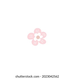 Sweet flower single vector illustration on white background. Floral decorative element