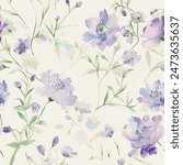 Sweet flower watercolor seamless pattern.soft pastel colors water color seamless pattern for beauty products or other.