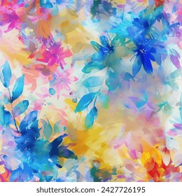 Sweet flower watercolor seamless pattern.soft pastel colors water color seamless pattern for beauty products or other.