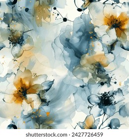 Sweet flower watercolor seamless pattern.soft pastel colors water color seamless pattern for beauty products or other.