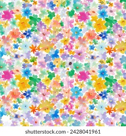 Sweet flower watercolor seamless pattern.soft pastel colors water color seamless pattern for beauty products or other.